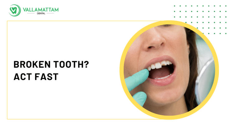 Dentist examining a chipped upper front central incisor