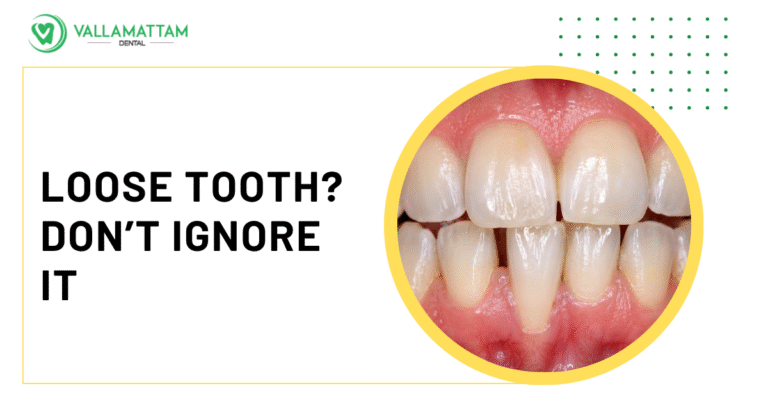 Close-up of front teeth showing lower central incisor with gum recession